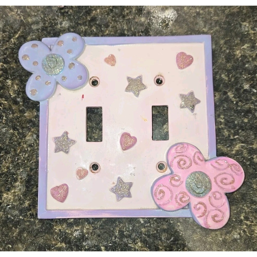 Borders Unlimited Ceramic Double‎ Gang Toggle Switch Plate Cover  w/ screws